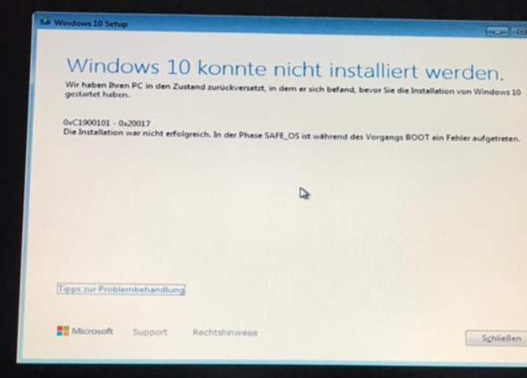 Windows error 0xC1900101 - 0x20017?
