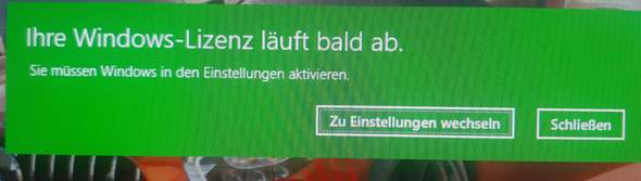 Windows Lizenz läuft ab?