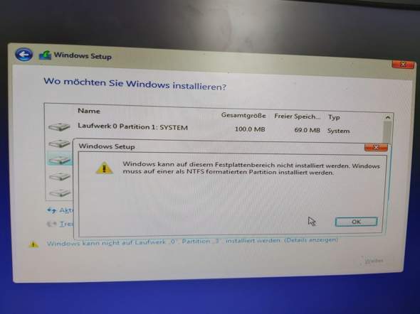 Windows lässt sich nicht installieren?