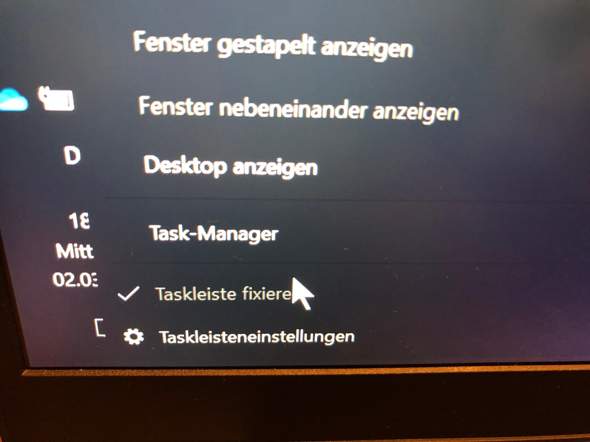 Taskleiste kann nicht verschoben werden?