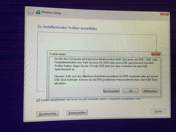 Problem beim Installieren von Windows?