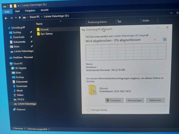Windows 10 Datei Lässt sich nicht löschen?