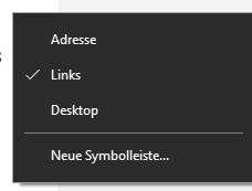 Symbolleisten entfernen (Windows 10)?
