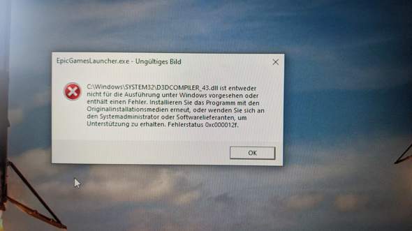 Windows Fehlermeldung beim Start des Epic Games Launchers?