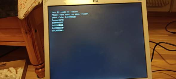 PC startet nicht un zeugt fehler?