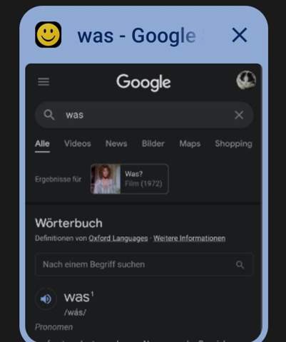 Smiley face bei normalen Chrome tab?