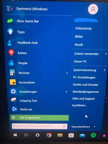 Windows Startmenü sieht anders aus. Was tun?