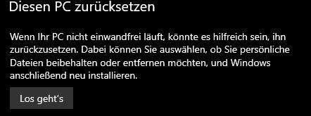 Pc zurücksetzen + Festplatte wechseln?