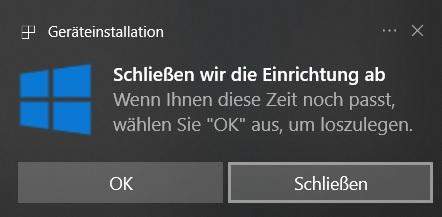 Windows-Meldung: Schließen wir die Einrichtugn ab?