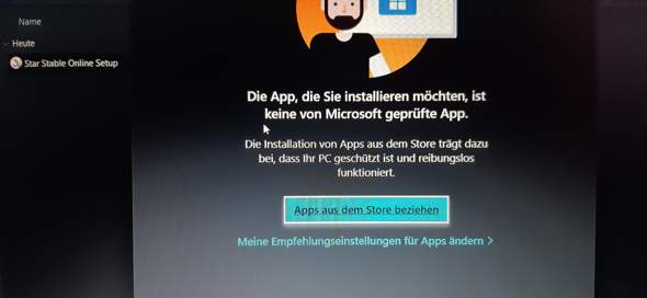 Wie Apps installieren die nicht von Microsoft Geprüft sind?