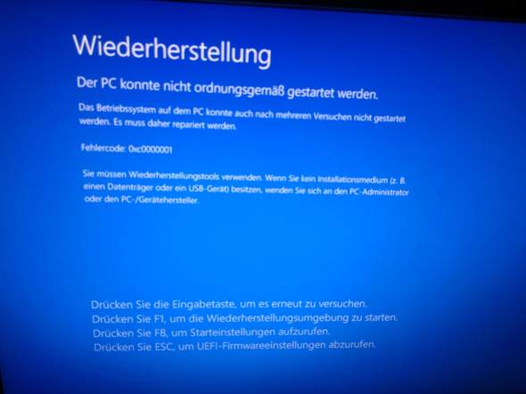 Fehlercode 0xc0000001 wie fix ich den?