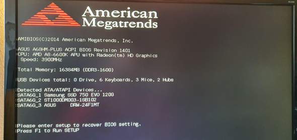 PC startet plötzlich im BIOS?