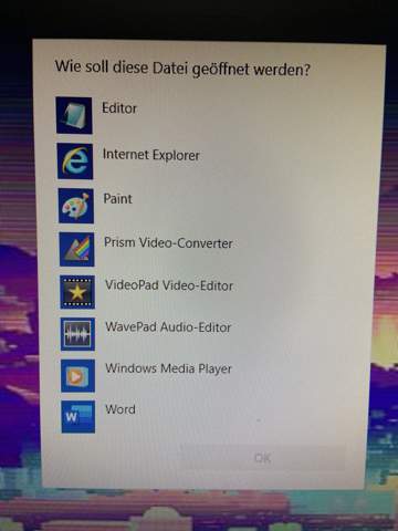 Windows 10 wie soll diese Datei geöffnet werden?