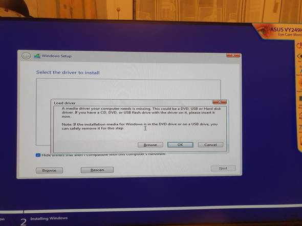 Was ist der fehler, und wie kann ich ihn beheben - Windows Installation?