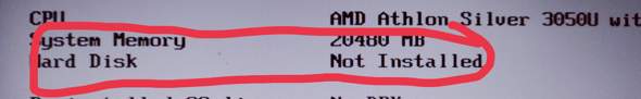 Laptop Hard Disk not installed?