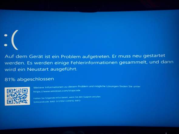 Windows 10 zeugt die ganze Zeit Blue screen an. Was kann ich machen?