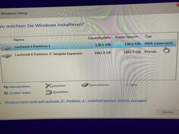 Windows installieren welche Festplatte?