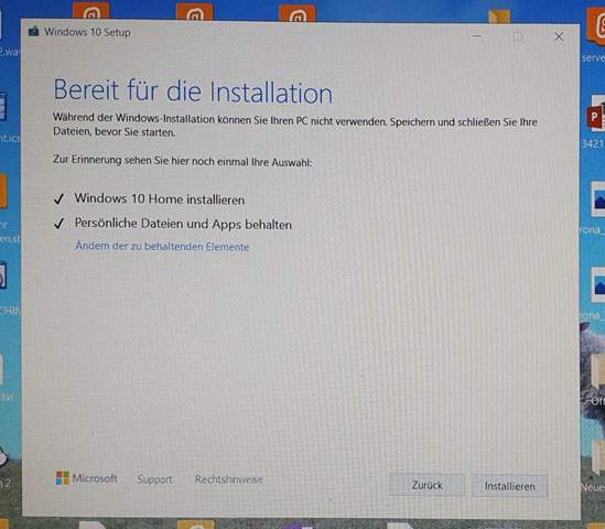 Wimdows 10 22h2 auf windows 10 22h2 instalieren und "Daten und Apps Beibehalten"?