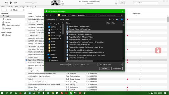 iTunes - wie Datei zur Mediatek hinzufügen (neuste Version, gültiges Dateiformat,...