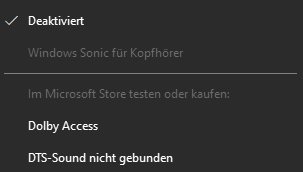 Windows Sonic Spatial Audio nicht verfügbar?