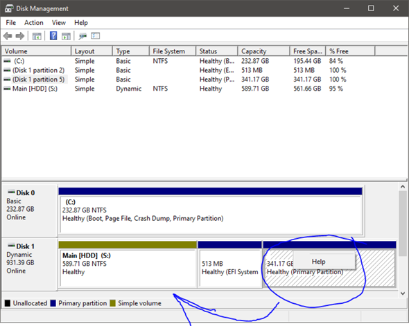 Warum kann ich meine ehemalige Linux partition nicht löschen/bearbeiten?