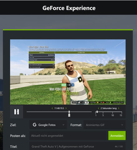 GeForce Experience: Geht auch länger als 15 Sekunden?