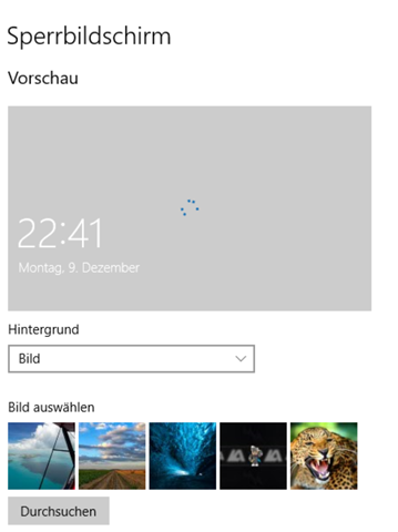 Sperrbildschirm kann nicht geändert werden Windows 10?