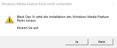 Black ops III und Windows Media Pack?