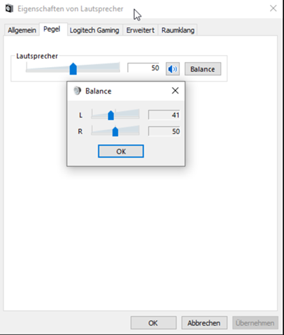 Windows sound balance verschiebt sich ständig?!?