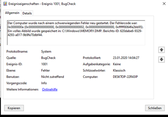 Immer wieder PC crashes?