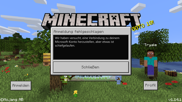 Minecraft windows 10 edition fehler mit microsoft account verbinden?