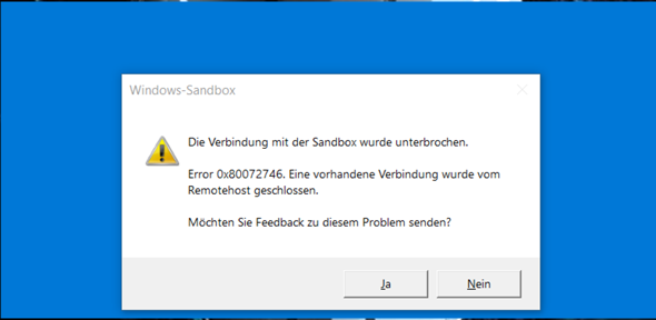 Windows Sandbox funktioniert nichtmehr?