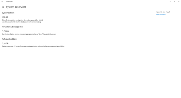 Zu viel System-reservierter Speicher auf meinem Windows10 PC?
