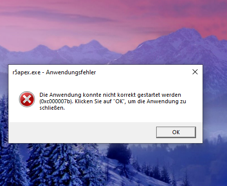 Anwendung konnte nicht korrekt gestartet werden (0x000007b?