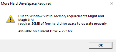 More Hard Drive Space Required, wie kann man das Problem beheben?