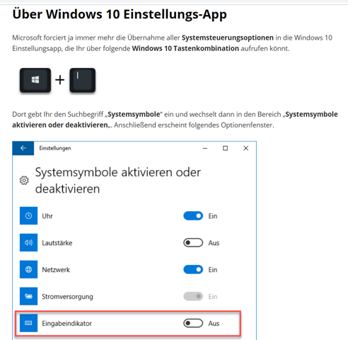 Windows 10 ENG in der Taskleiste bekomme ich zwar weg aber durch Windows Taste plus...