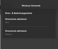 Windows 10 Virenschutz Benachrichtigung ausschalten?