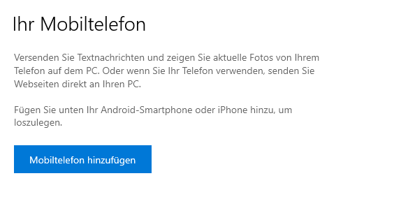 Windows 10 mit dem Handy verbinden?