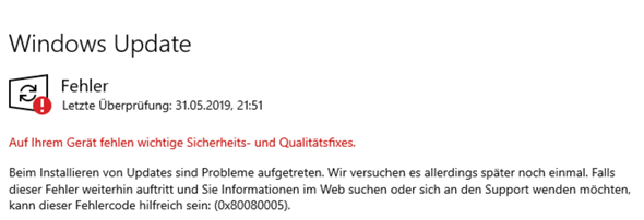 Ich kann Windows nicht mehr updaten?