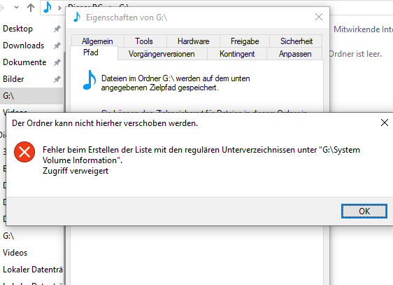 wie kann ich den alten Pfad wieder herstellen?