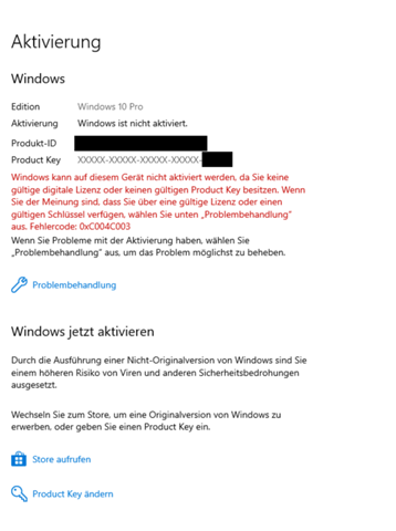 Windows 10 aktivieren nach Hardware Upgrade?