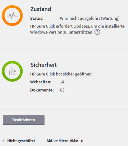 Nach Funktion.update Windows 10 2004 funktioniert Sure click nicht mehr?