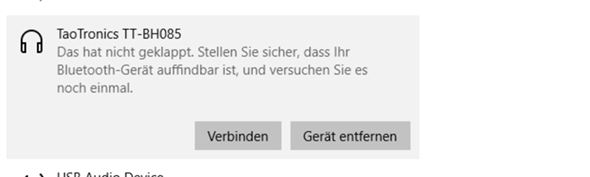 Windows 10 Bluetooth-Verbindungsproblem?