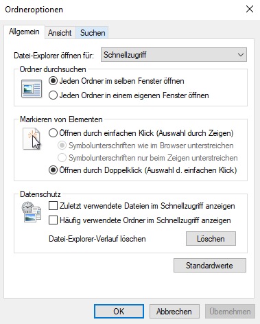 Windows 10 - Schnellzugriff angepinnte Elemente lassen sich nicht entfernen?