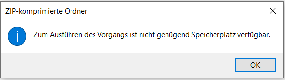 DVD-RW - "Zum Ausführen des Vorgangs ist nicht genügend Speicherplatz verfügbar"?