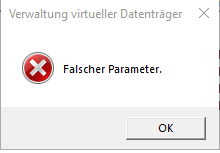 Windows 10: Falscher Parameter?