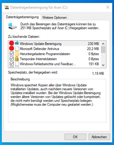 Windows 10: Daten Bereinigung?