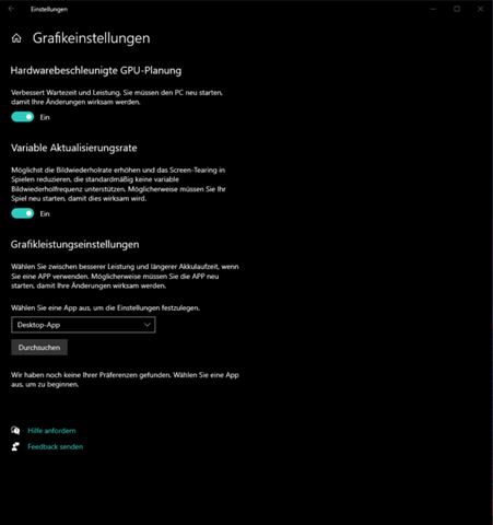 Windows 10 Variable Aktualisierungsrate Funktion mit einem Freesync Monitor aktivieren?