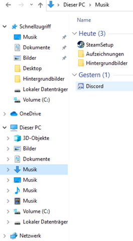 Warum heißen alle meine Ordner Musik?