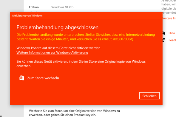 Windows will auf einmal aktiviert werden?